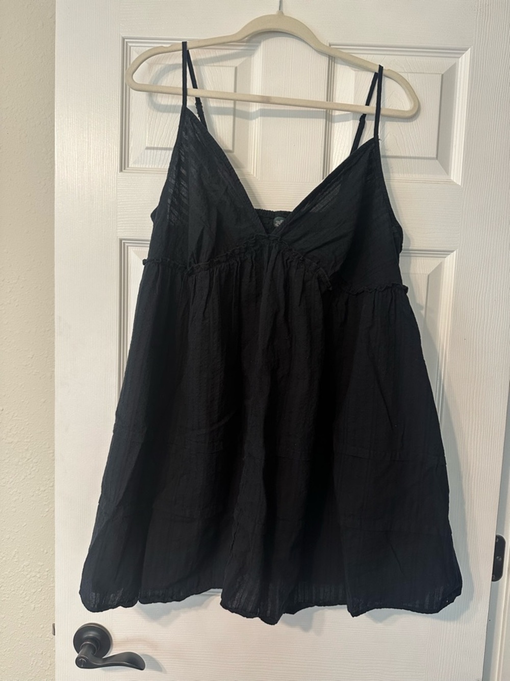 wild fable Black Tiered Spaghetti Strap Mini Dress
